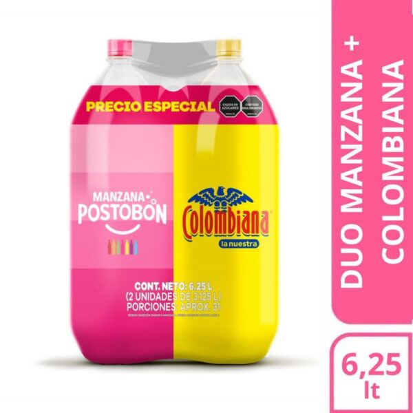 Gaseosa Postobón Surtida Duopack Ahorro x3.125 L