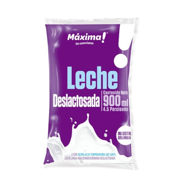 Leche deslactosada Máxima bolsa x900ml