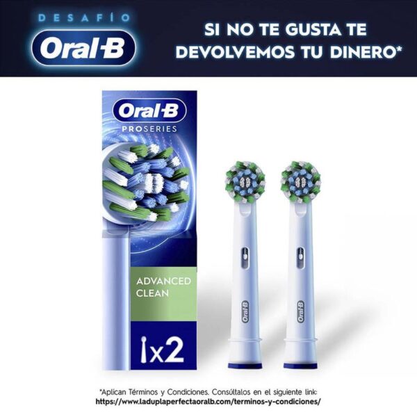 Cabezal de Repuesto Redondo Oral-B Advanced Clean para Cepillo de Dientes Eléctrico 2 Und