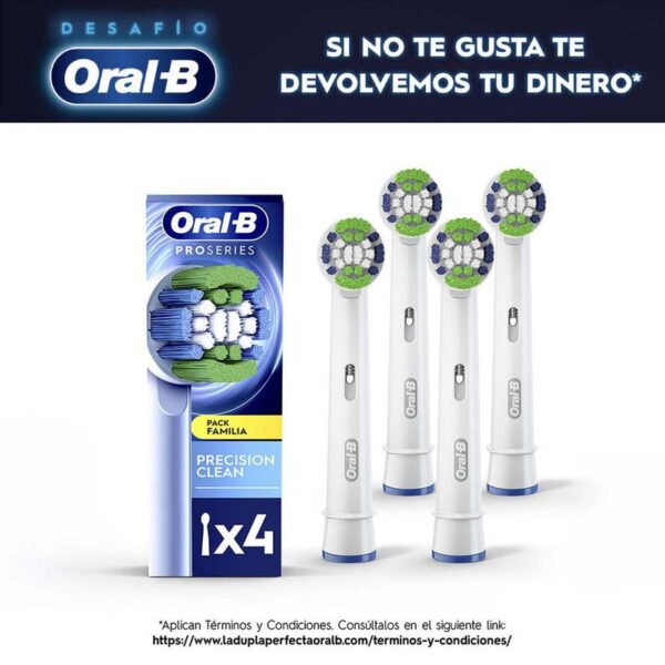 Cabezal de Repuesto Redondo Oral-B Precision Clean para Cepillo de Dientes Eléctrico 4 Und