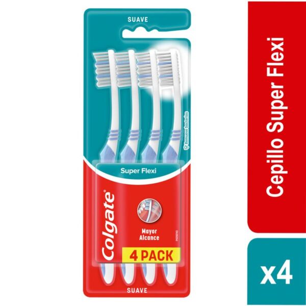 Cepillo de Dientes Colgate Super Flexi Suave x4 Unidades