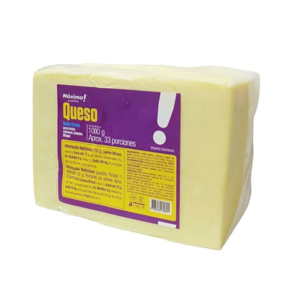 Queso doble crema Máxima bloque x1000g