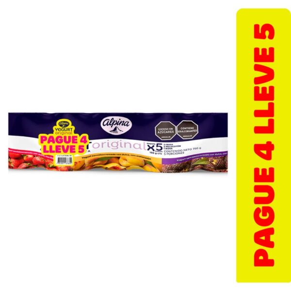 Yogurt Alpina surtido pague 4 lleve 5 x150g c-u