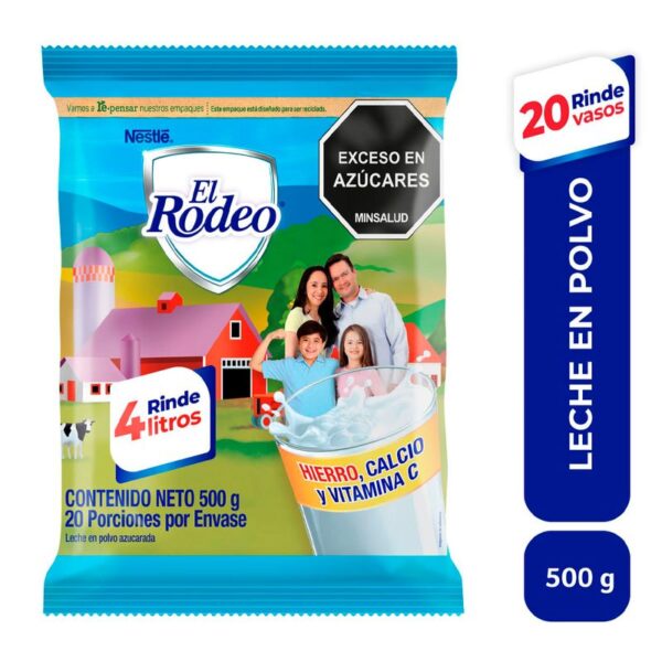 Leche en polvo El Rodeo azucarada bolsa x500g