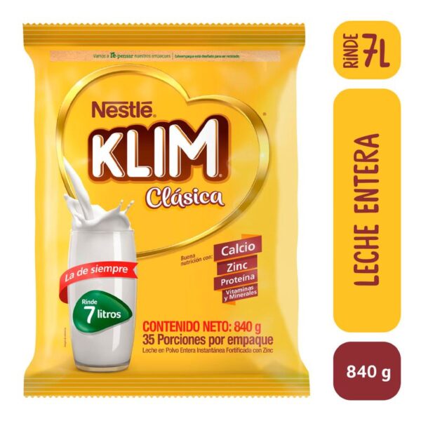 Leche en polvo Klim Clásica bolsa x840g