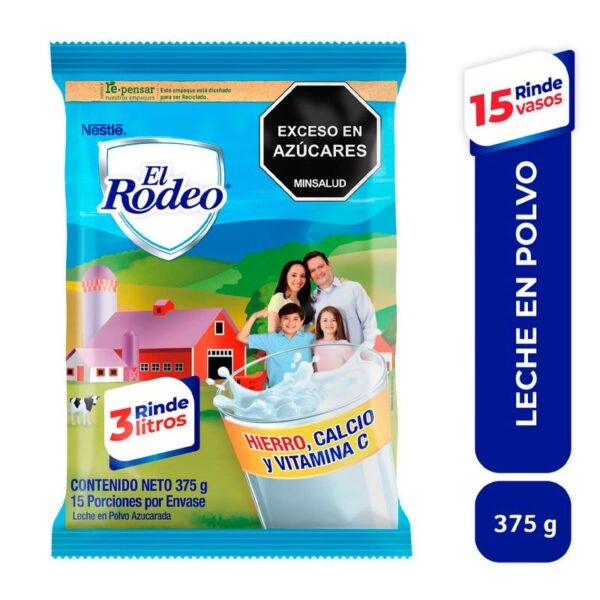 Leche en polvo El Rodeo azucarada bolsa x375g