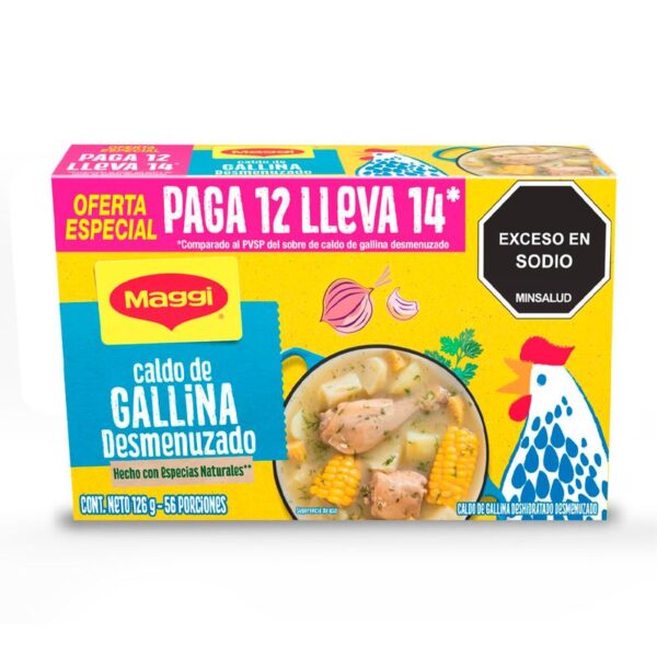 Caldo de gallina Maggi sobres pague 12 lleve 14 x126g