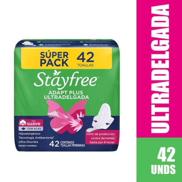 Toalla Higiénica Stayfree Adapt Plus Ultradelgada 42 Unidades