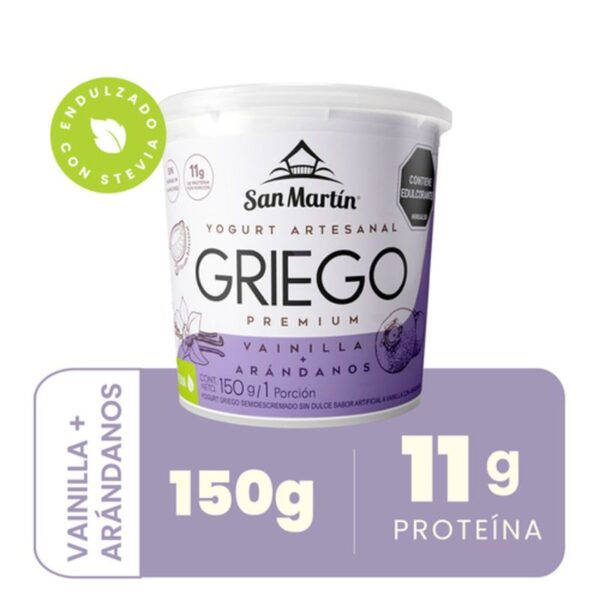 Yogurt griego San Martin vainilla arándanos x150g