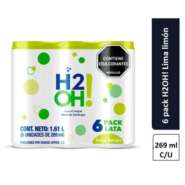 Agua saborizada h2oh! sixpack lata x269ml c-u