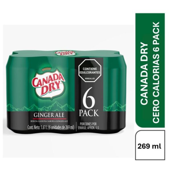 Gaseosa canada dry sixpack ginger lata x269ml c-u