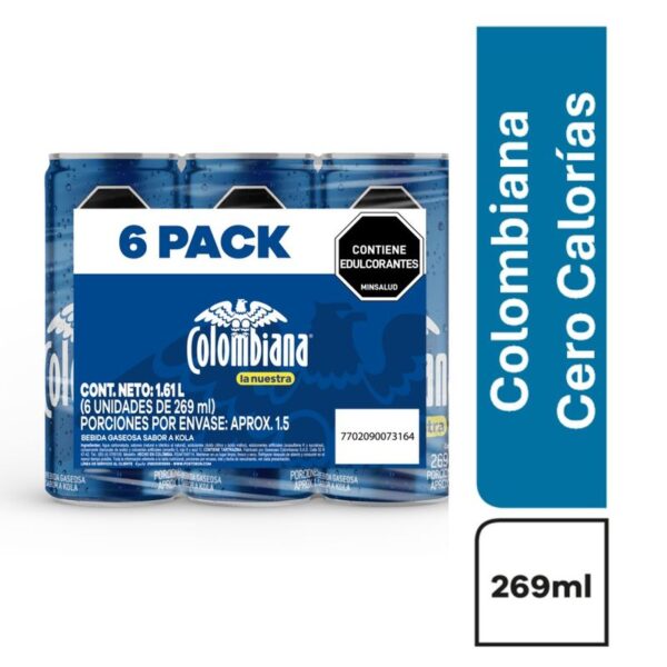 Gaseosa colombiana cero sixpack lata x269ml c-u