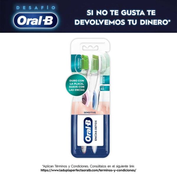 Cepillo de Dientes Oral-B Sensitive Extra Suave Encías Detox 2 Und