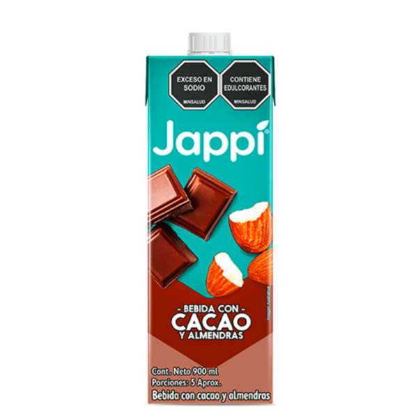 Bebida con cacao y almendras Jappi sin azúcar x900ml