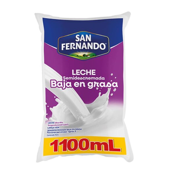 Leche semidescremada San Fernando baja en grasa x1100ml