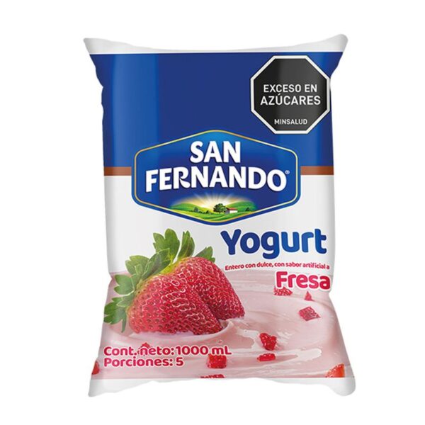 Yogurt San Fernando fresa bolsa x1000g