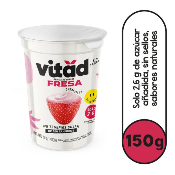 Bebida de Yogurt Vitad Sabor Fresa 150g