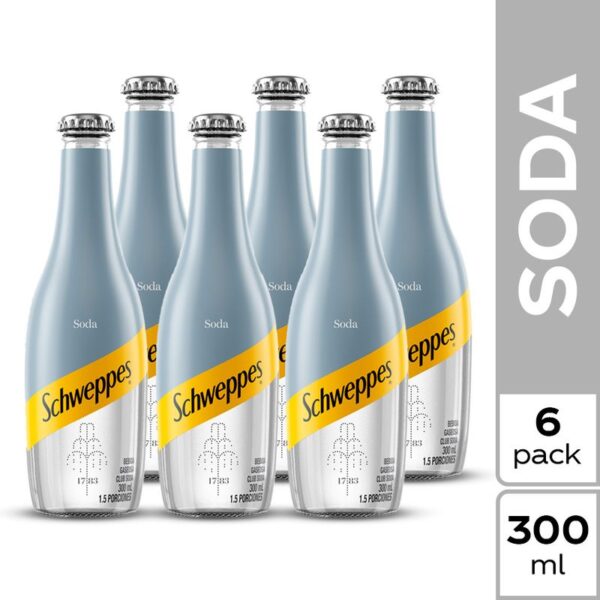 Gaseosa Schweppes soda x6und x300ml c-u