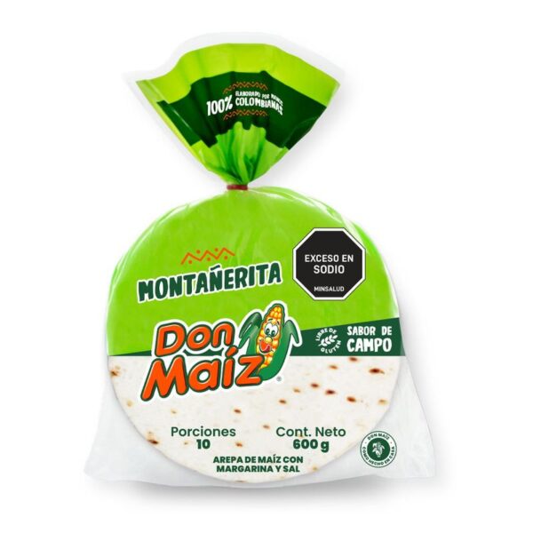 Arepas Don Maíz Montañerita con sal x10und x600g