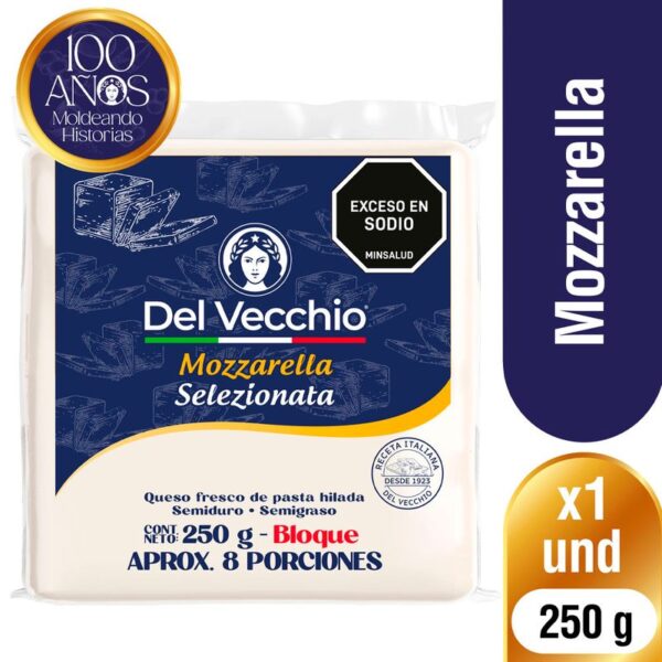 Queso del vecchio mozzarella semiduro bloque 250g