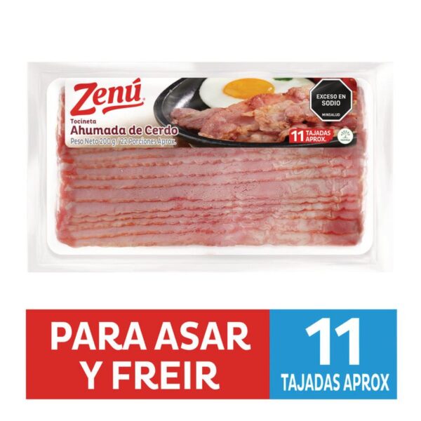 Tocineta de cerdo Zenú ahumada x200g