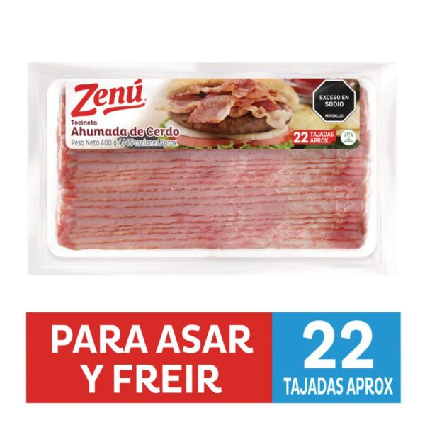 Tocineta de cerdo Zenú ahumada x400g