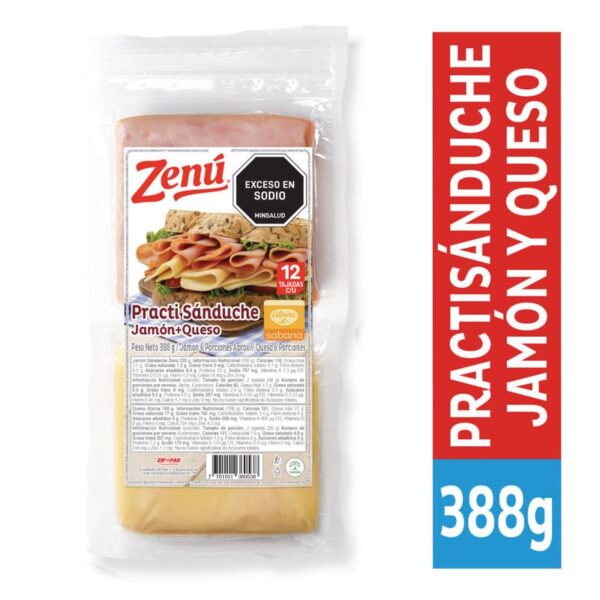 Combo Zenú Practi Sánduche Jamón + Queso x338g