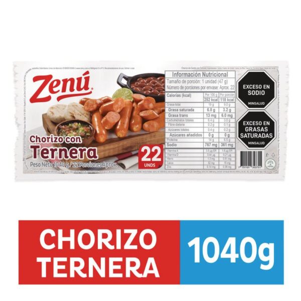 Chorizo Zenú ternera x22und x1040g