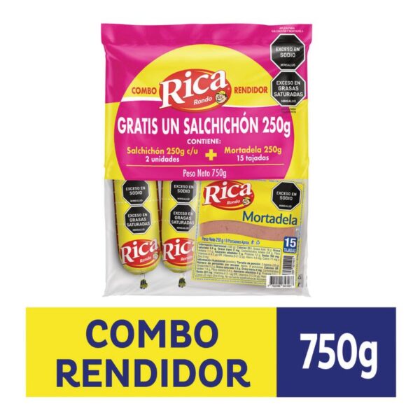 Combo Rica Mortadela x250grs + Salchichón x250grs