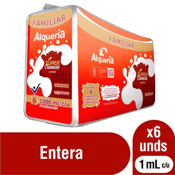 Leche Alquería Entera Super Cremosa x6 Und x1000 ml