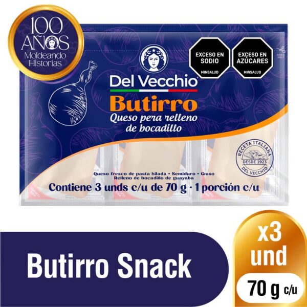 Queso Butirro del Vecchio x3 Und x210 grs