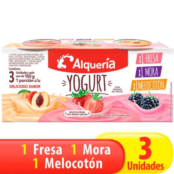 Yogurt Alquería Surtido x3 Und x150 grs