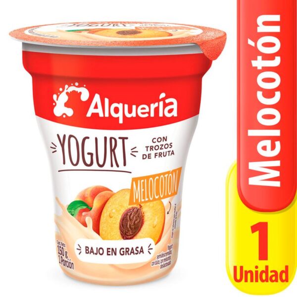 Yogurt Alquería Bajo en Grasa Melocotón x150 grs