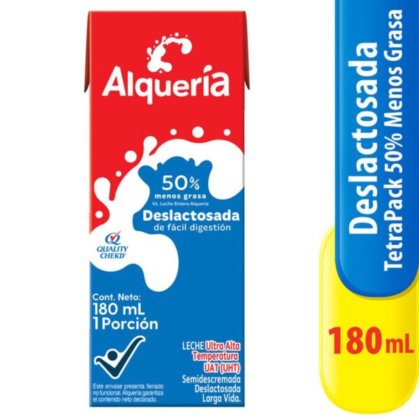 Leche Deslactosada Alquería 50% Menos Grasa x180 ml