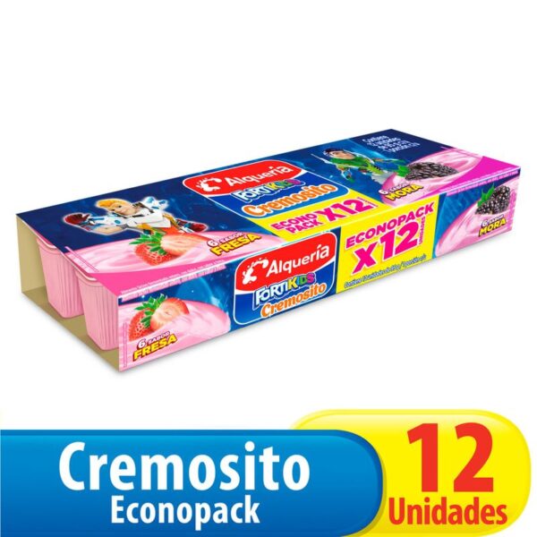 Alimento Lácteo Alquería Fortikids Cuchareable Fresa Mora x12 Und x95 grs