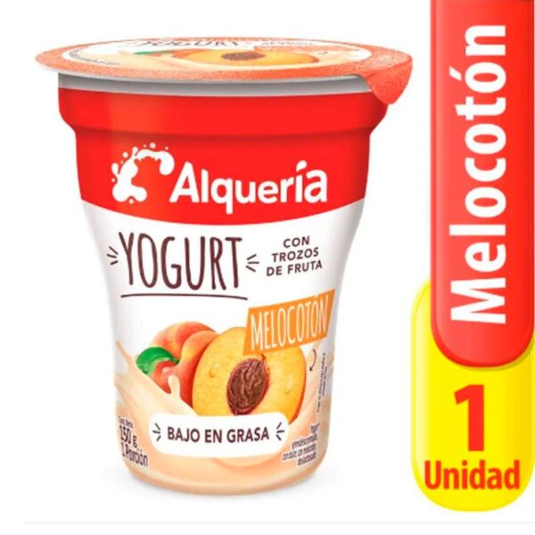 Yogurt Alquería Fortikids Vaso Melocotón x 150 grs