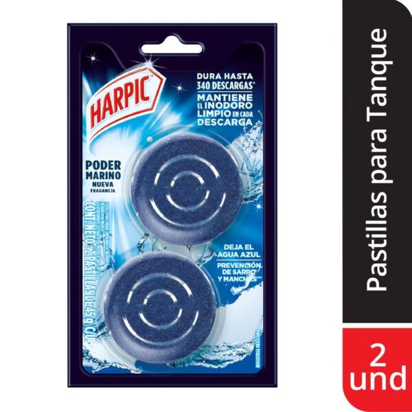 Desinfectante para Inodoros Harpic Pastillas Azules x2und