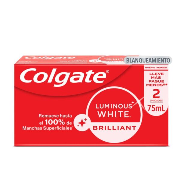 Crema Dental Blanqueadora Colgate Luminous White Brilliant 75ml x2 Unidades