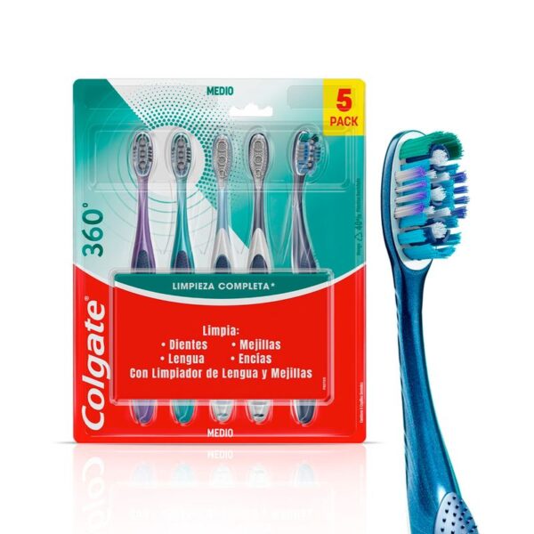 Cepillo de Dientes Medio Colgate 360° x5 Und