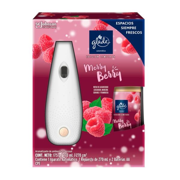 Aromatizante Glade Automatico Merry Berry x270ml + Repuesto