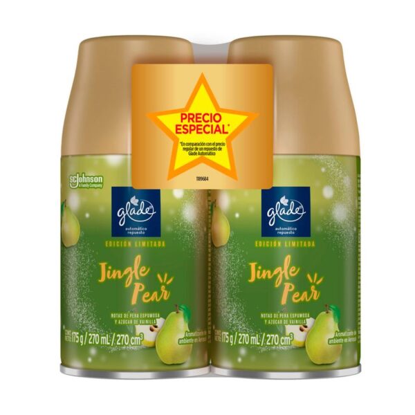 Ambientador Glade Repuestos Jingle Pear x2 Und x270ml