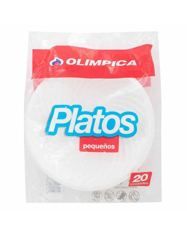 Plato Olimpica Pequeño X20 Unds