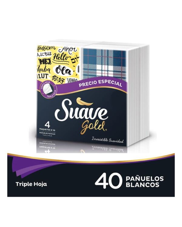 Pañuelo Facial Suave Gold Bolsillo Triple Hoja X40 Unds Precio Especial