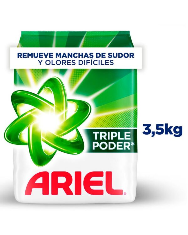 Detergente Ariel Triple Poder Para Ropa Blanca Y De Color 3,5 Kg