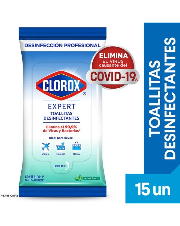 Toallitas Desinfectantes Clorox Expert Fresco Flowpack X15 Unds