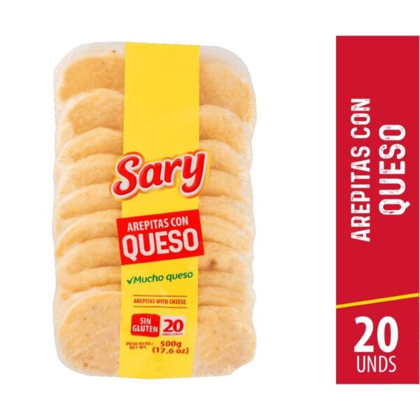 Arepitas Sary con queso doble crema x5und x500g