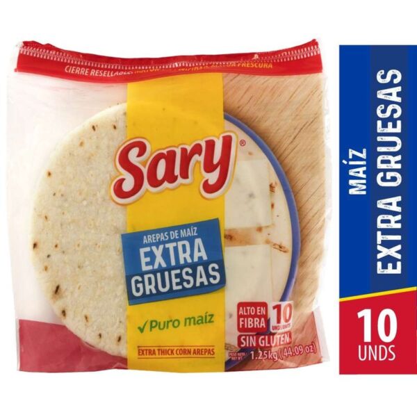 Arepas De Maíz Sary Extragruesas x10und x1250g