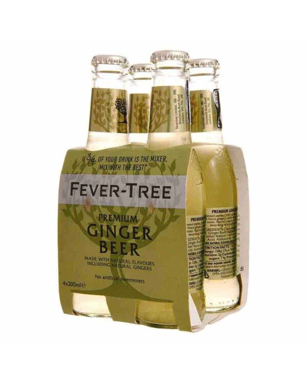 Agua Tónica Fever Tree Ginger 200 Ml X4 Unds