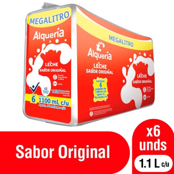 Leche Alquería Sabor Original Megalitro x6 Und x1100 ml