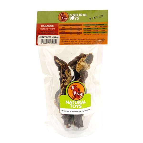 Snack Para Perro Natural Toys Jerky Beef Natural x50g